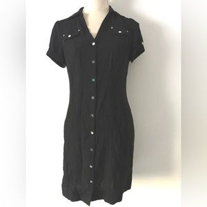 White House Black Market button up black dress
